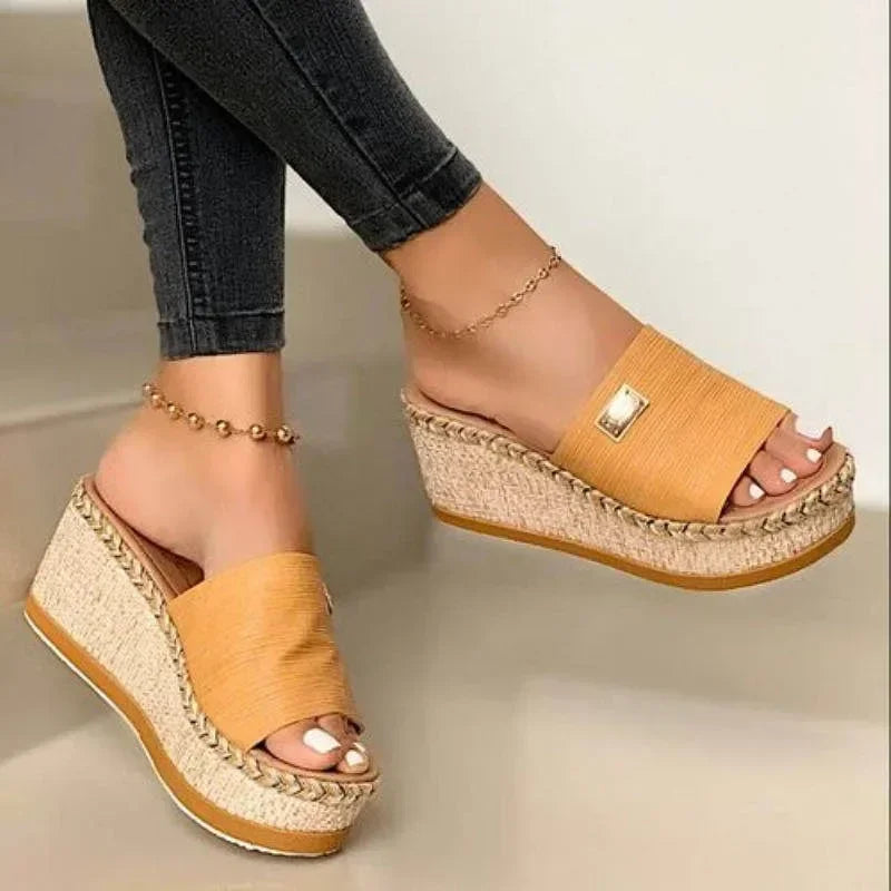 High Heel Sandals Thick Bottom Casual Slippers Twirly Threads