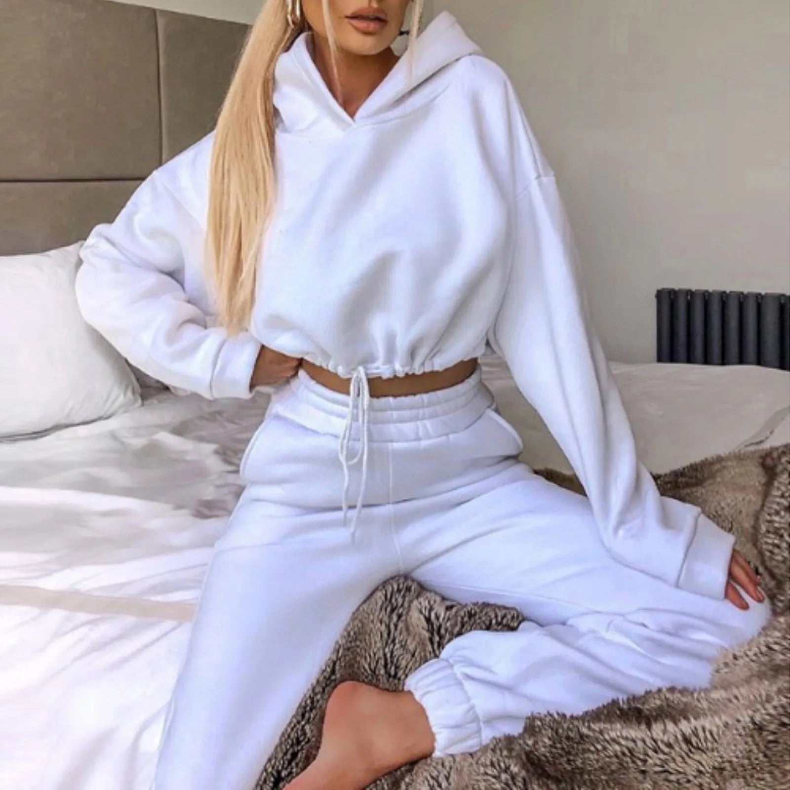 Long-sleeved Sports Casual Suit Waist Two-piece Set Twirly Threads