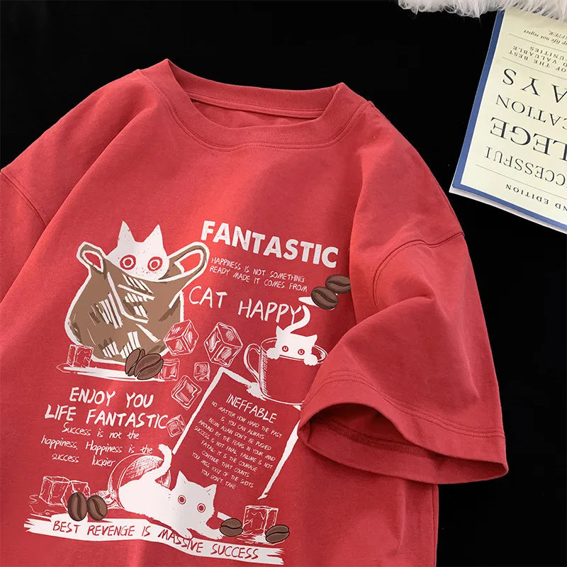 T Shirt Pullover Oversize Korean Cartoon Twirly Threads