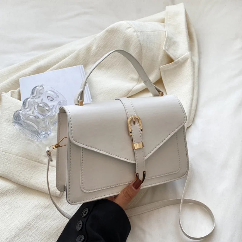 Crossbody Bag with Top Handle and Flap Twirly Threads
