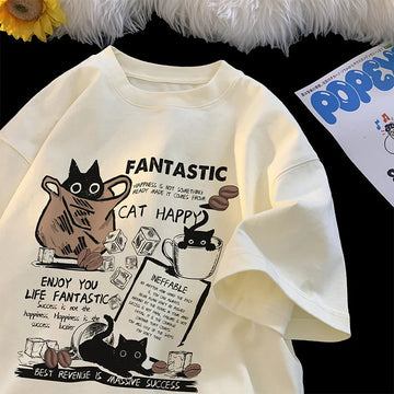 T Shirt Pullover Oversize Korean Cartoon Twirly Threads
