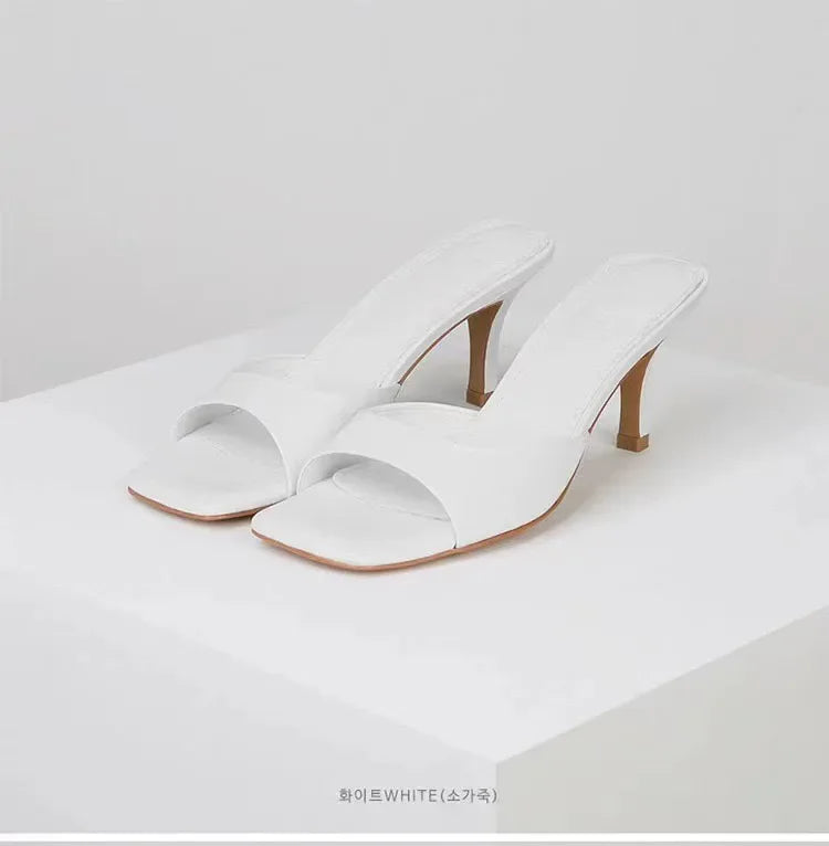 High Heel Sandals Square Toe Open Toe Twirly Threads
