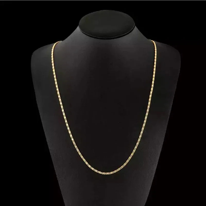 18k Gold Necklace Twirly Threads