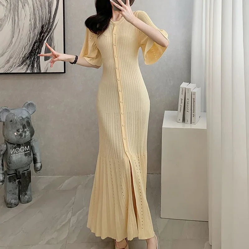 French Slimming Knitted Mermaid Dress Twirly Threads