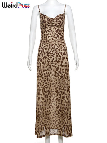 Leopard Print Dress Woman Summer Twirly Threads