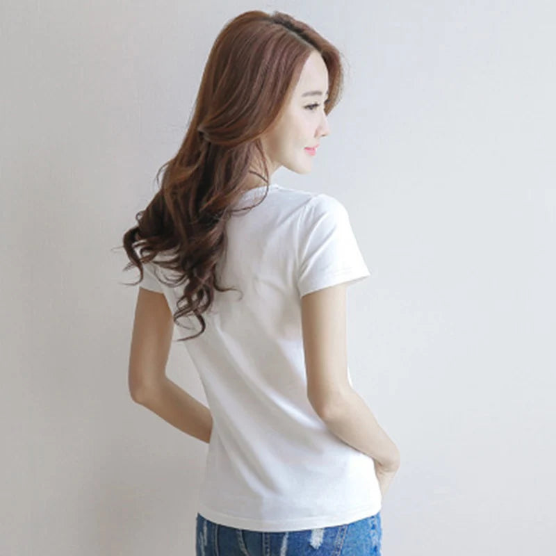 T-shirt Black V-Neck Short Sleeve Tee Twirly Threads
