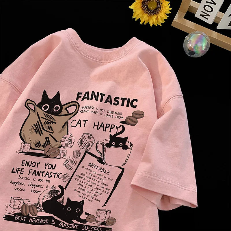 T Shirt Pullover Oversize Korean Cartoon Twirly Threads