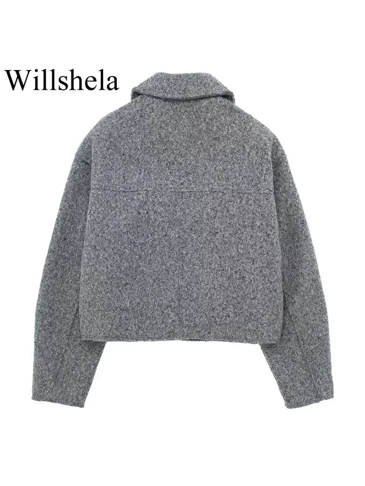 Grey Front Zipper Jackets Vintage Twirly Threads