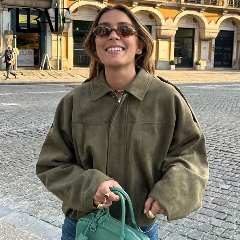 Bomber Jacket Sleeve Suede Jacket Twirly Threads