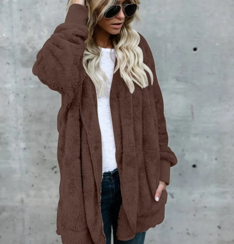 Autumn Winter Double Fleece Cardigan Twirly Threads