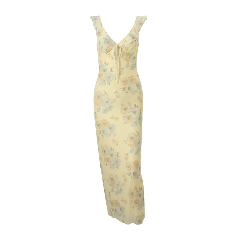 Floral Printed Maxi Dress Twirly Threads