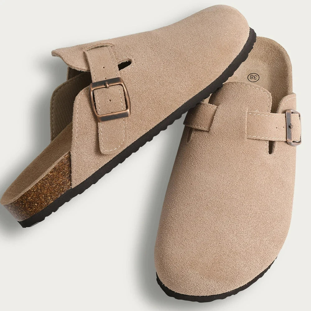 Cork Suede Mules Slippers Women & Men Clogs Twirly Threads