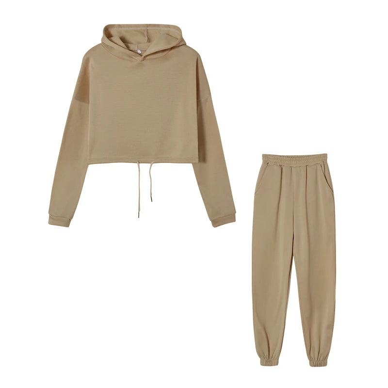 Long-sleeved Sports Casual Suit Waist Two-piece Set Twirly Threads