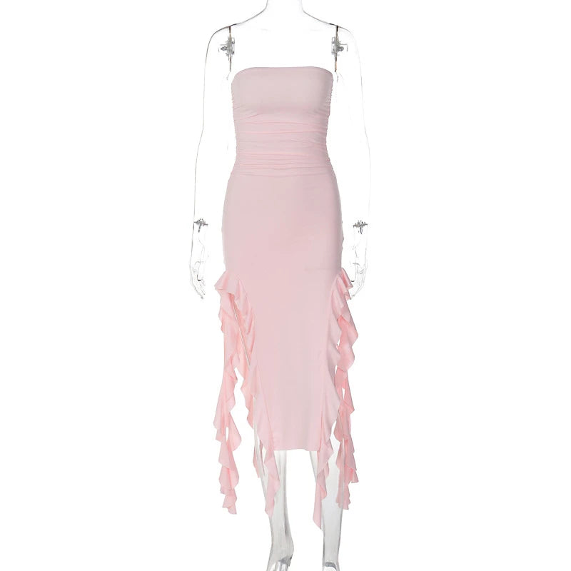 Vintage Elegant Sleeveless Slim Backless Tassel Party Dress Twirly Threads