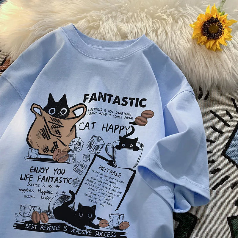 T Shirt Pullover Oversize Korean Cartoon Twirly Threads