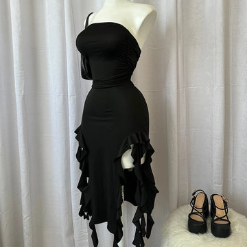 Vintage Elegant Sleeveless Slim Backless Tassel Party Dress Twirly Threads