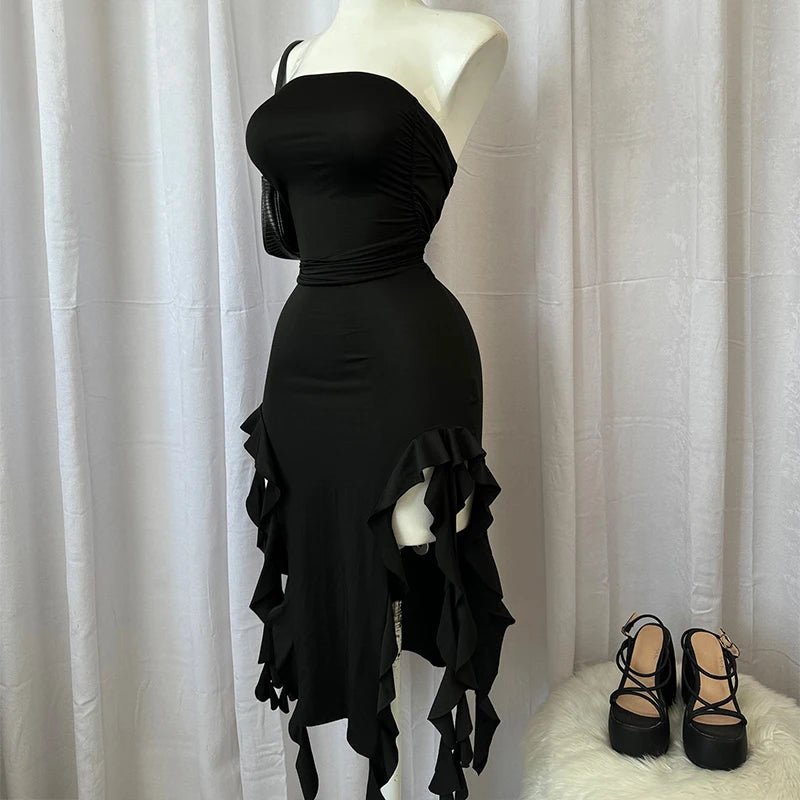 Vintage Elegant Sleeveless Slim Backless Tassel Party Dress Twirly Threads