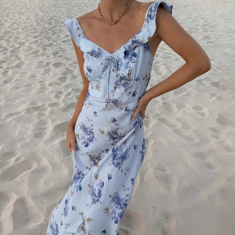 Floral Printed Maxi Dress Twirly Threads