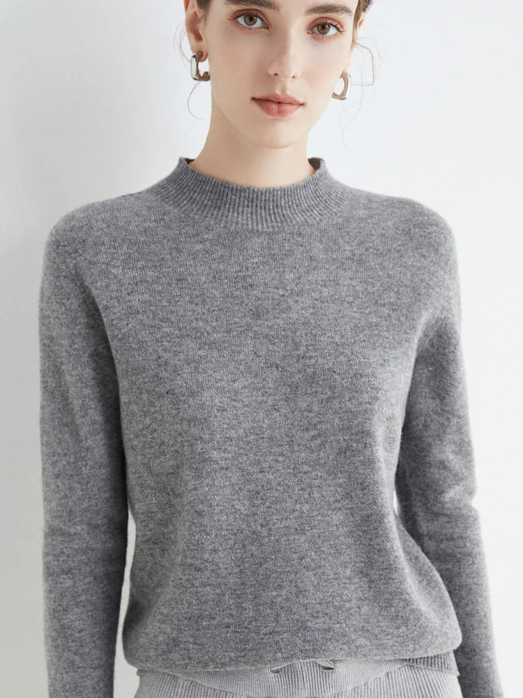 Winter Solid Mock-neck Pullover Sweater Twirly Threads