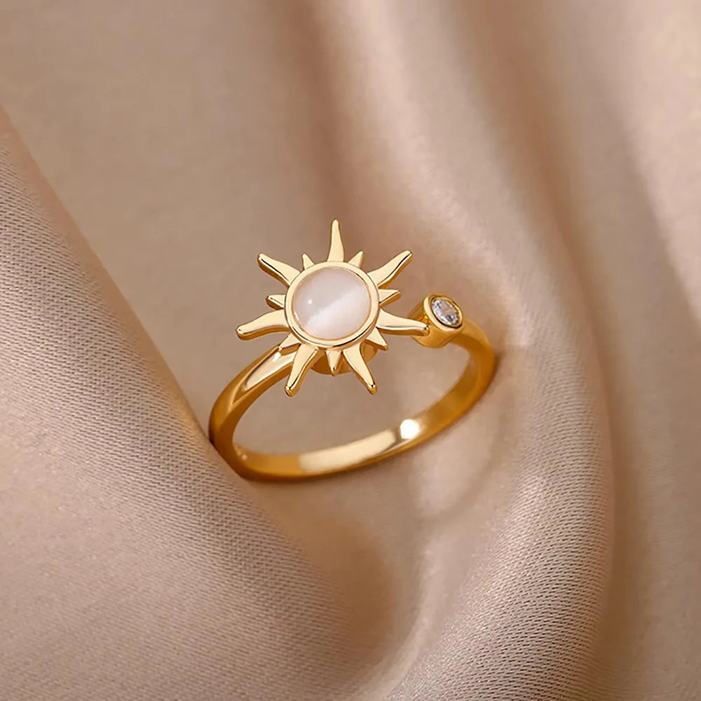 Luxury Zircon Rings Twirly Threads