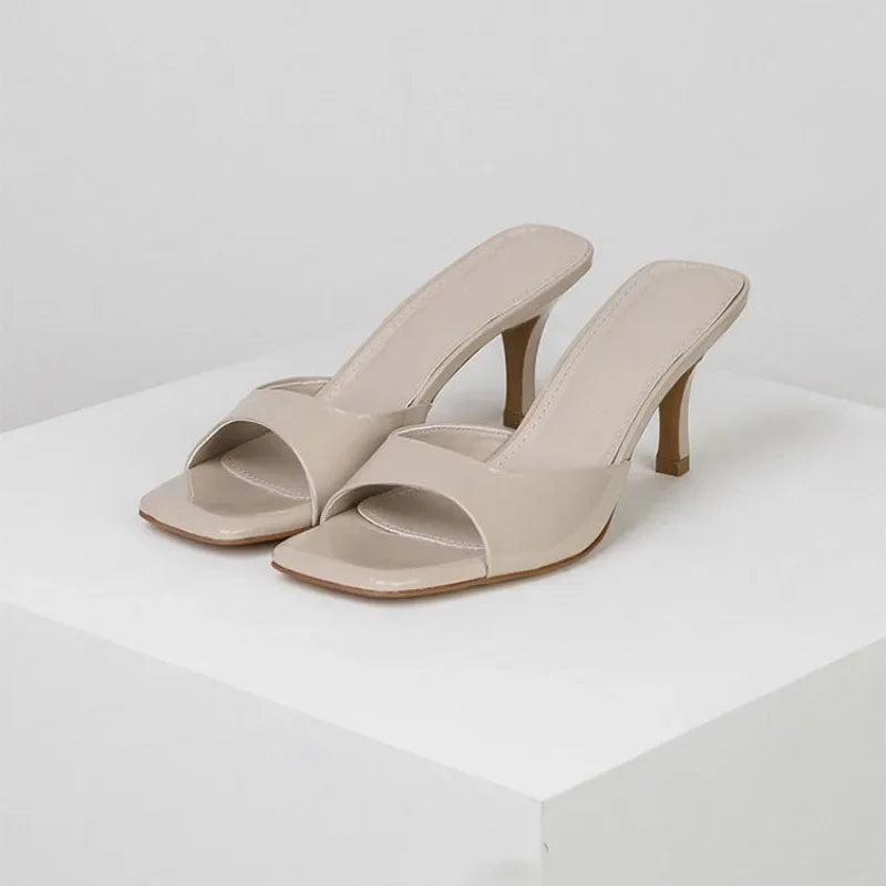 High Heel Sandals Square Toe Open Toe Twirly Threads
