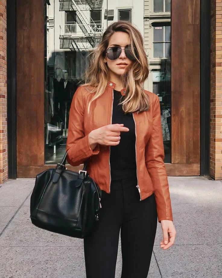 Leather Jacket Top Suit Jacket Twirly Threads
