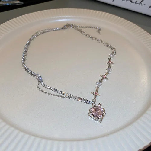 Sterling Silver Three-Layer Round Necklace Twirly Threads