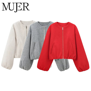 Red Zipper Bomber Jackets Twirly Threads
