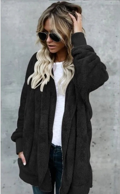 Autumn Winter Double Fleece Cardigan Twirly Threads