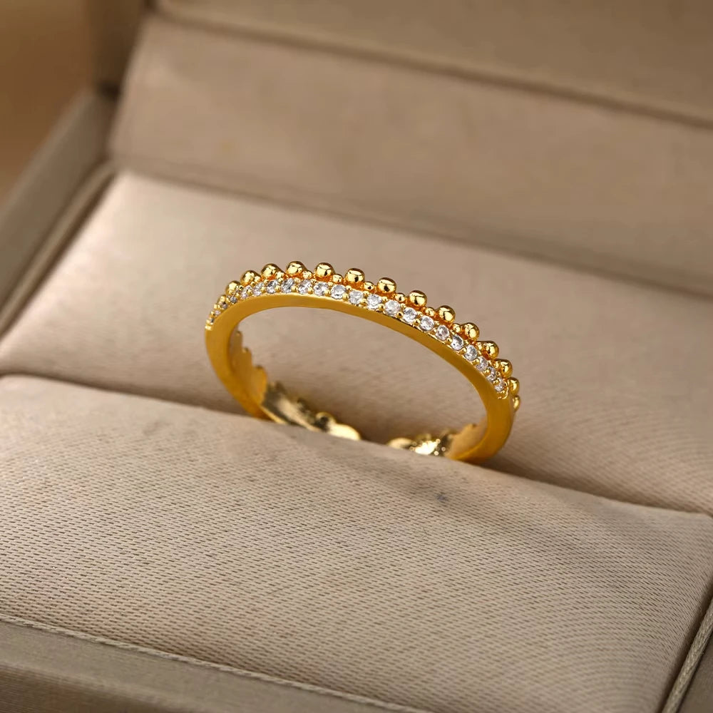 Luxury Zircon Rings Twirly Threads
