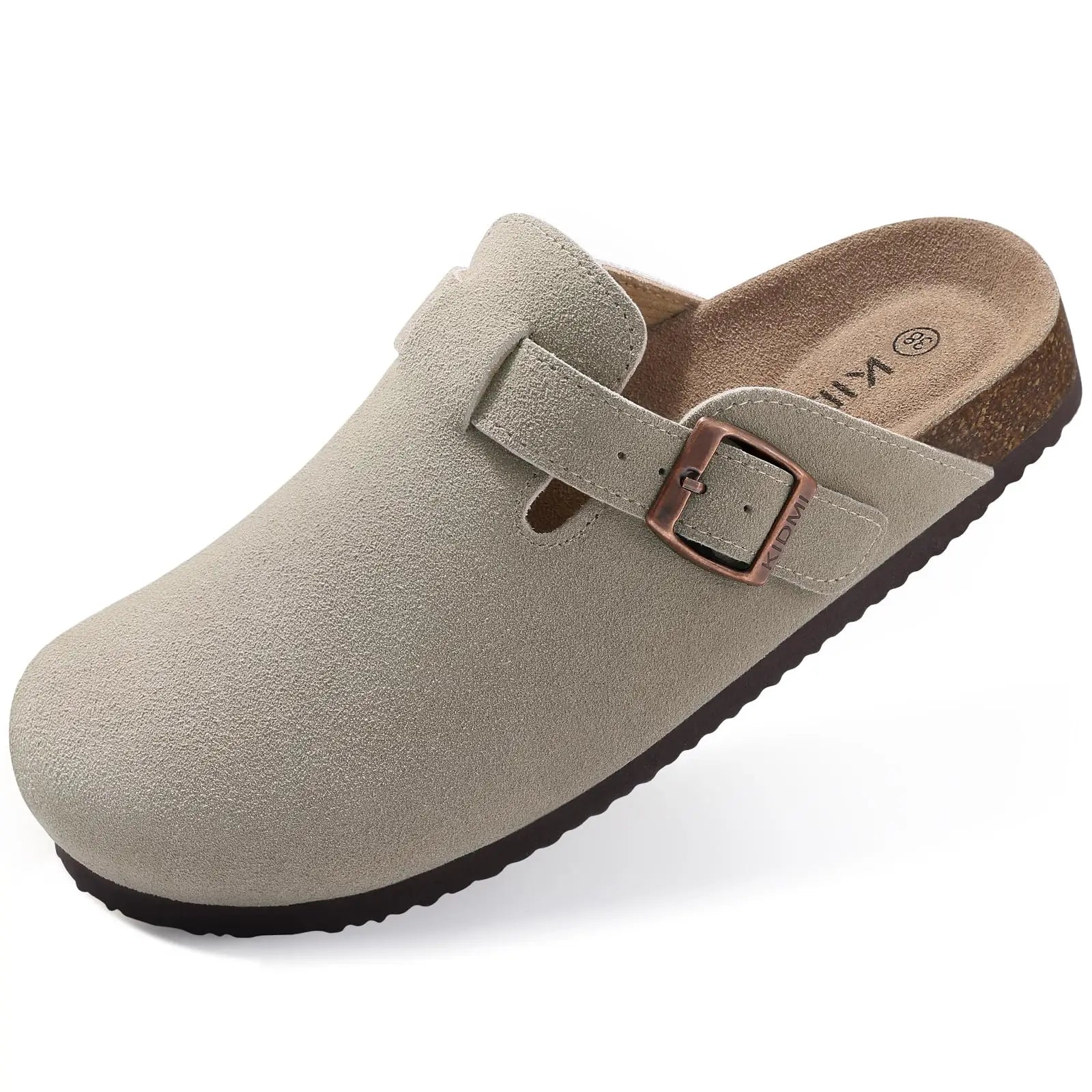 Suede Clogs for Women Men Mules Cork Footbed Sandals Twirly Threads