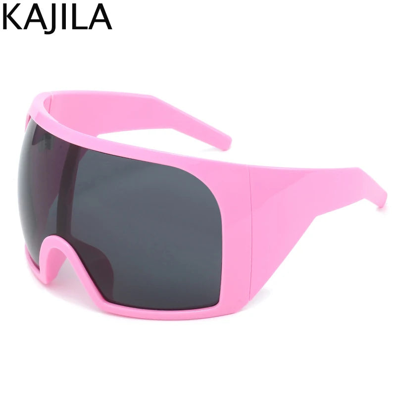 Oversized Punk Shield Sunglasses Twirly Threads