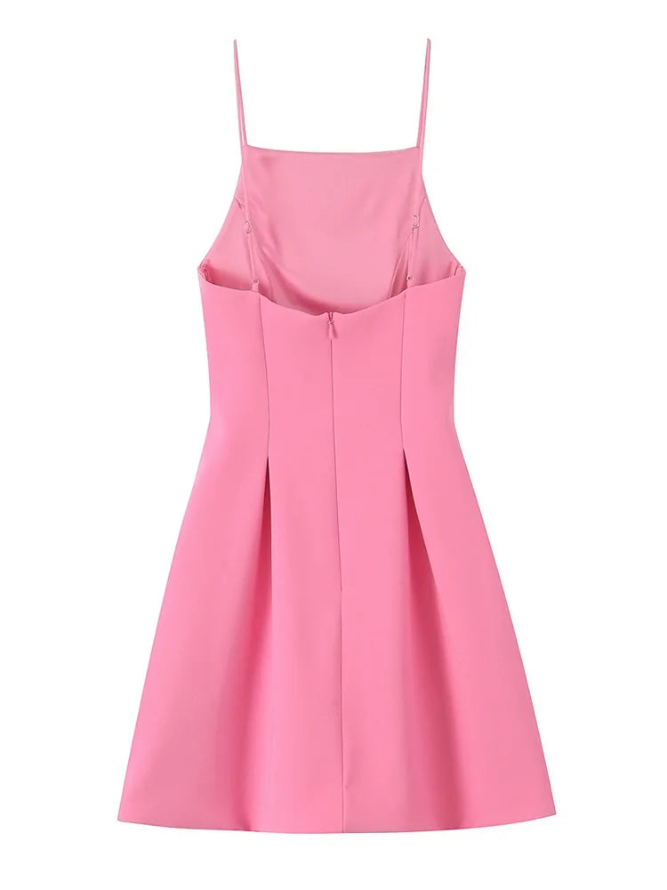 Pink Spaghetti Strap Dress Twirly Threads